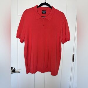 True Classic Red Orange Short Sleeve Rib Trim Polo